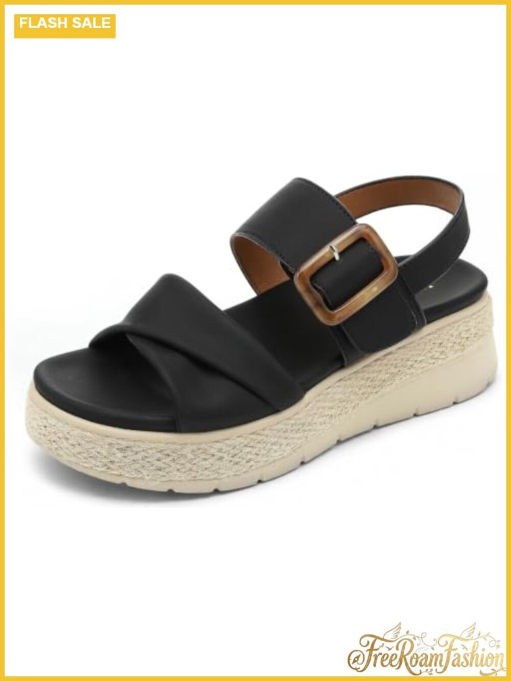 UBFEN Womens Orthopedic Platform Wedge Sandals Arch Support Espadrille